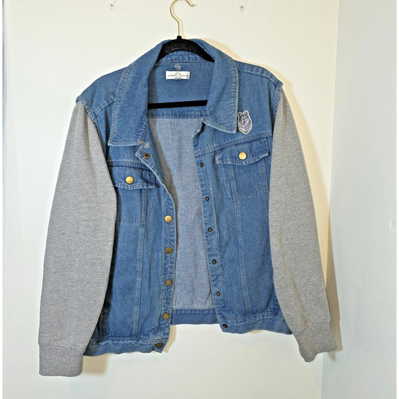 Bradford Exchange Wolves Print  Wolf Embroidered Women's Denim Jacket Size 1X - Picture 3 of 11